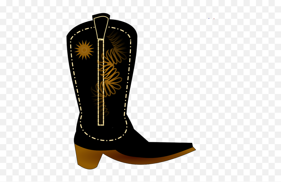 Vector Clip Art Of Black Cowboy Boot - Black Cowboy Boots Clipart Emoji,Music Emojis