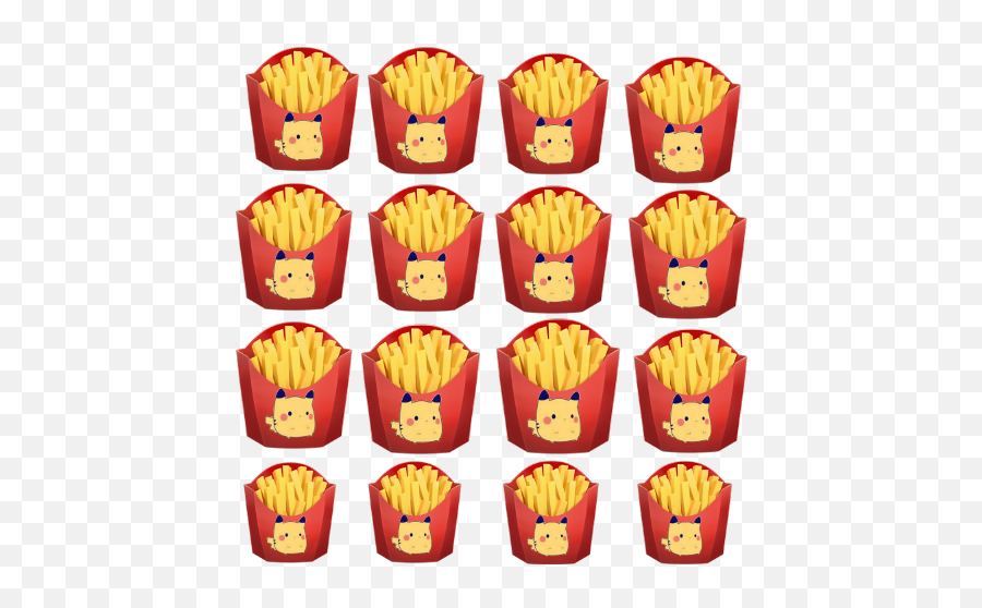 Emoji Background Pommes Pikachu Yellow Red Fries Chips - French Fries,Pikachu Emoji