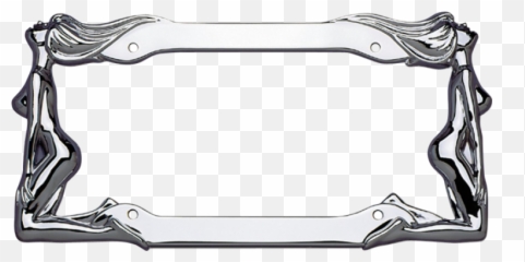 Naked Ladies Chrome License Plate Frame - License Plate Frame Emoji,Naked Woman Emoji