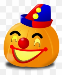 Clown Pumpkin Vector Drawing - Calabaza Halloween Payaso Emoji,O/ Emoticon