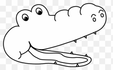 Alligator Face Clipart - Alligator Mouth Clipart Black And White Emoji,Alligator Emoticon