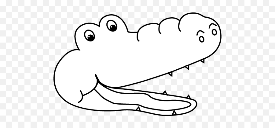 Alligator Face Clipart - Alligator Mouth Clipart Black And White Emoji,Alligator Emoticon