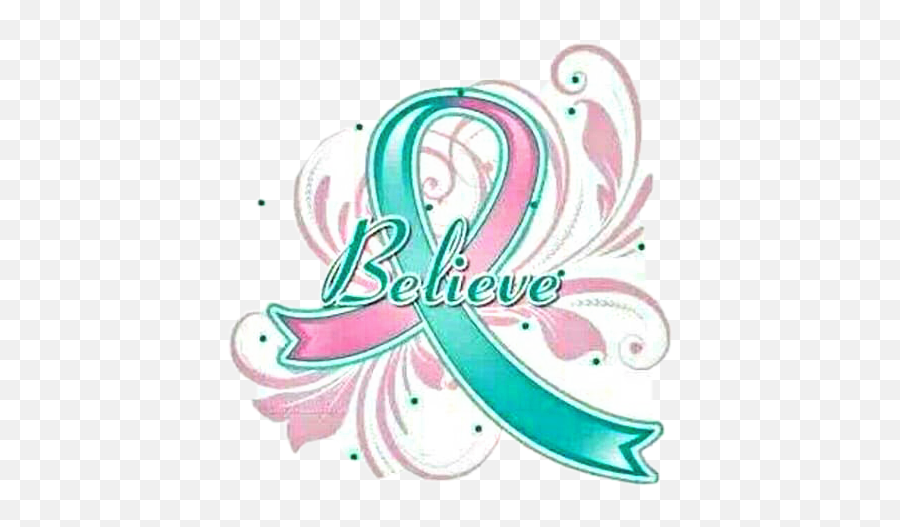 Pink Teal Ribbon Text Brcca1 Previvor - Breast Cancer Cervical Cancer Ribbon Emoji,Teal Ribbon Emoji