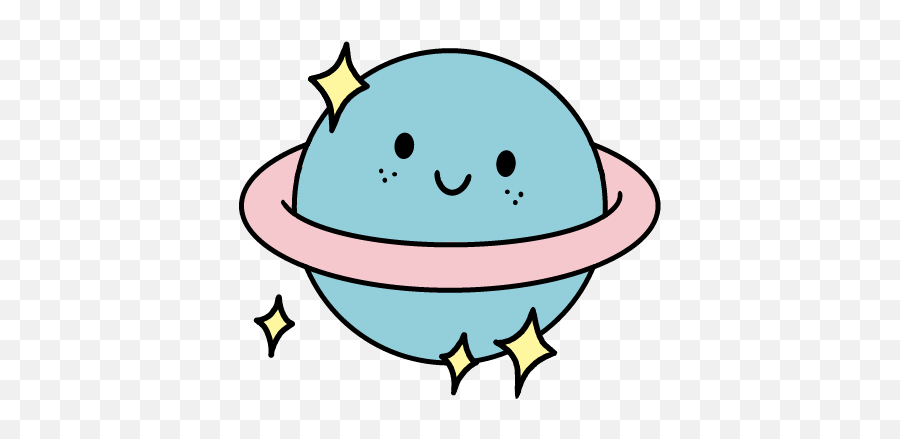 Cute Saturn Jupiter Uranus Neptune - Cute Planet Clipart Emoji,Neptune Emoji