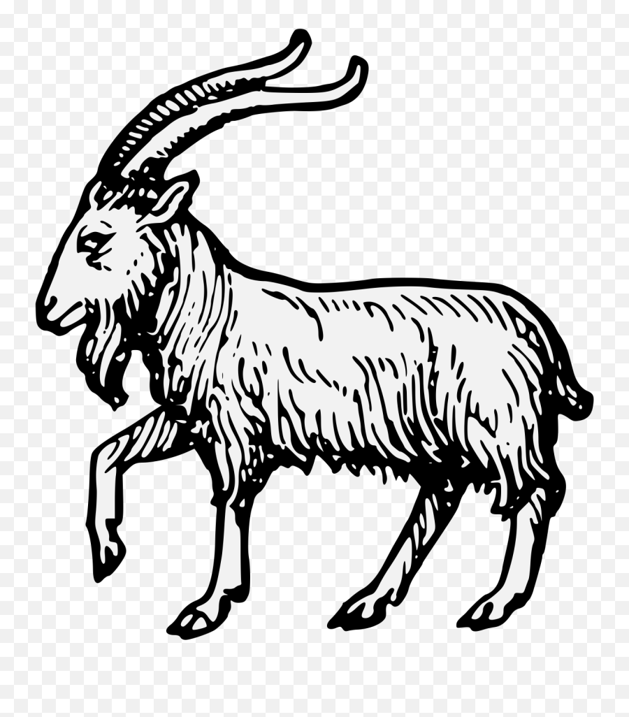 Clipart Goat Traceable Transparent - Goat Heraldry Emoji,Goat Emoji Shirt
