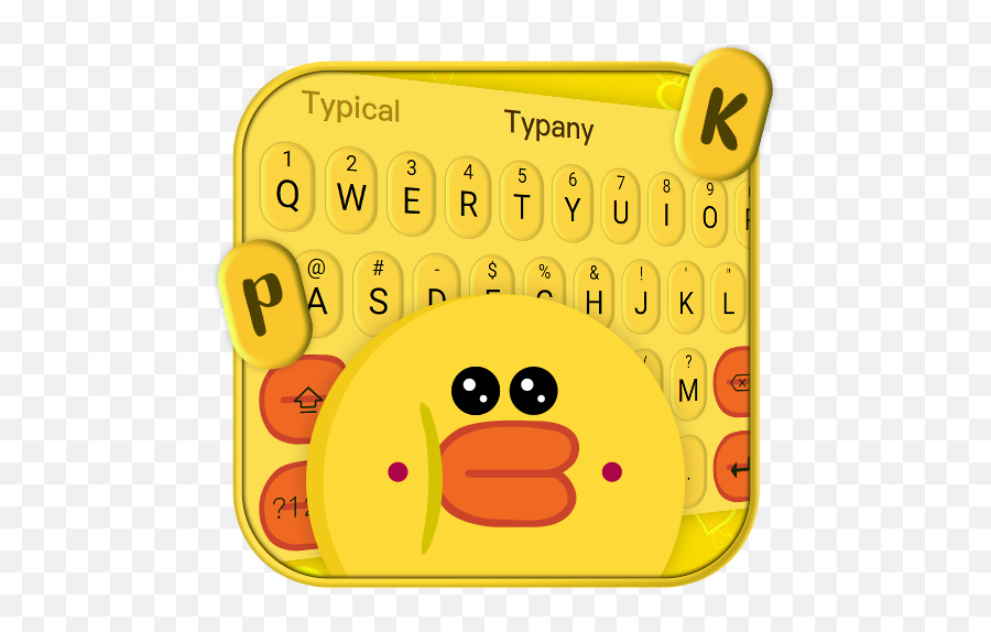 Download Yellow Cute Adorable Duck Keyboard Theme - Smiley Emoji,Cute Emoticons