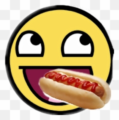 Ftehotdog Sticker - Surprised But Happy Face Emoji