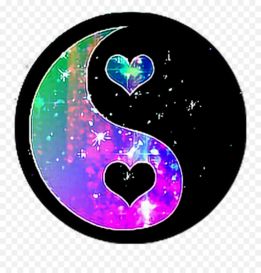Yingyang Chinese Symbols Glitter - Heart Emoji,Yin Yang Emoji