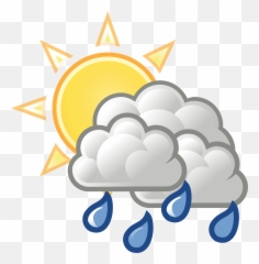 Emoji Clipart Rain Transparent Free For Download - Partly Cloudy With