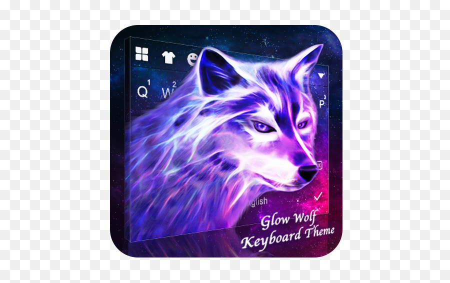 Glowing Wolf Keyboard Theme With Emoji - Smartphone,Glow Emoji