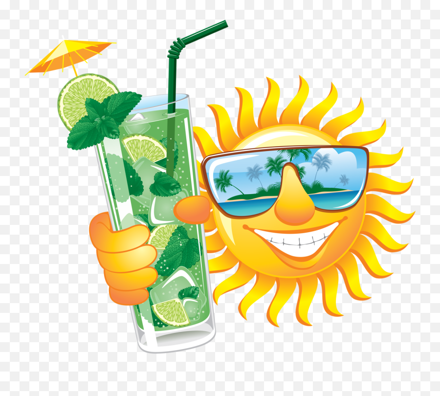 Smiley Funny Sun Summer Humor - Smiley Mojito Emoji,Christian Emoji Copy And Paste