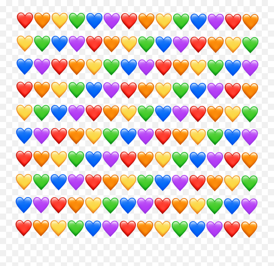 Emoji - Rainbow Hearts Transparent Background,Rainbow Emojis