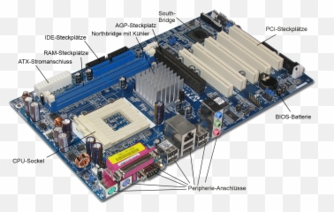 K7vt4a Pro Mainboard Labeled German - Parts Of Computer System Unit Emoji,German Engineering Emoji