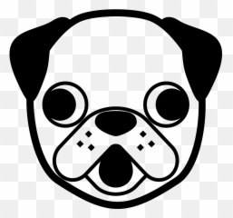 Emojione Bw 1f436 - Pug Face Clip Art