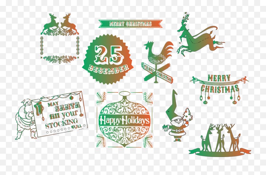 Christmas Tags Deer - Illustration Emoji,Christmas Stocking Emoji