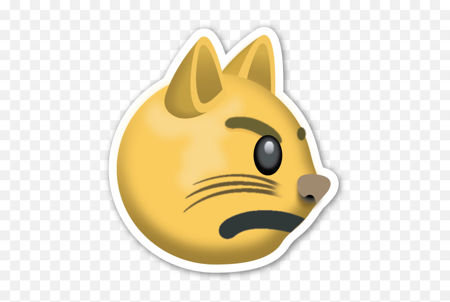 Grumpy Cat Emoji Sticker Whatsapp - Emoji Stickers Png Cat,Cat Emoticon