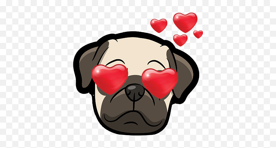 Pug Emoji Sticker - Pug Emoji Sticker,Pug Emoji