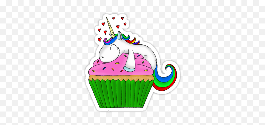Einhorn Cupcake - Unicorn On A Cupcake Cartoon Emoji,Unicorn Emoji Cake