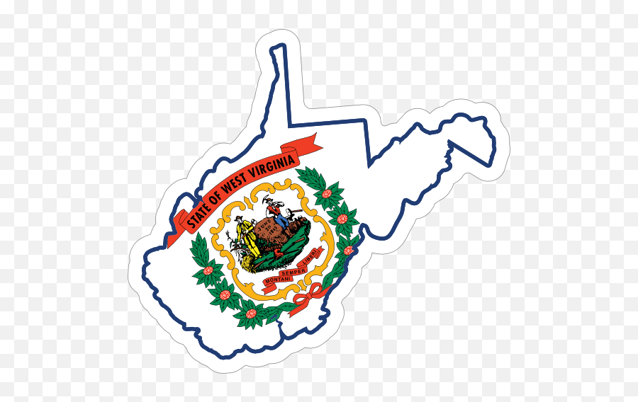West Virginia Flag State Sticker - Clip Art Emoji,Flag And Rocket Emoji