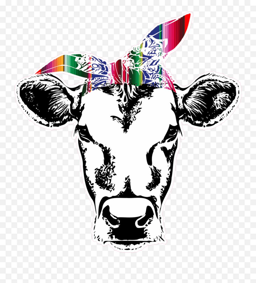 Cow With Bandana Clipart - Cow With Bandana Png Emoji,Emoji Bandana
