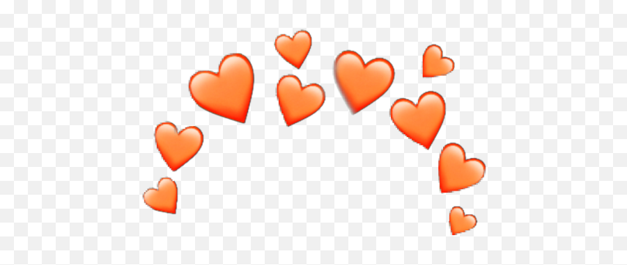 Orange Heart Crown Heartcrown Sticker Random Iphone Emo - Heart Transparent Emoji Background,Orange Heart Emoji