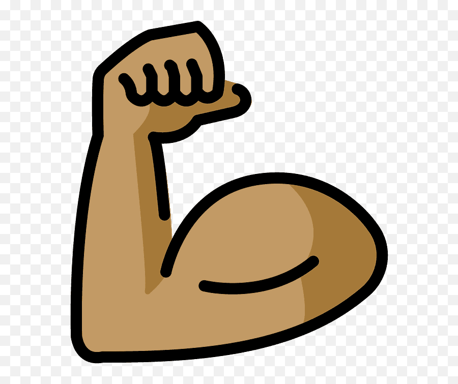 Flexed Biceps Emoji Clipart - Body Emoji,Bicep Emoji