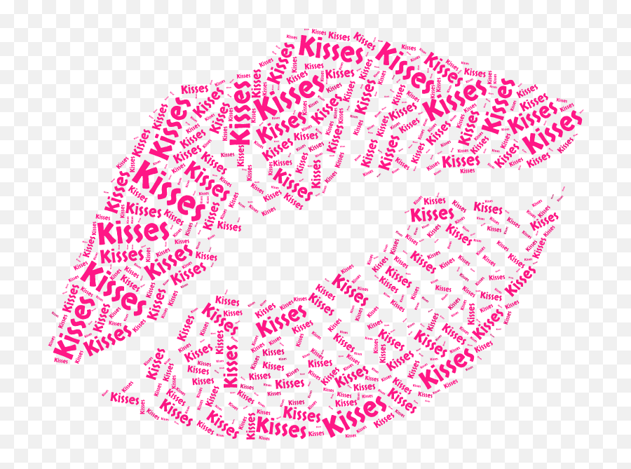 Kisses Png - Kiss Word Art Emoji,Hershey Kiss Emoji