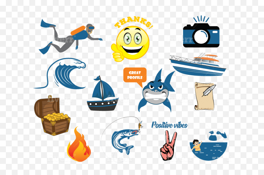 Draw Emoticons Emoji Stickers And Animated Gif For You - Clip Art,Emoji Designer