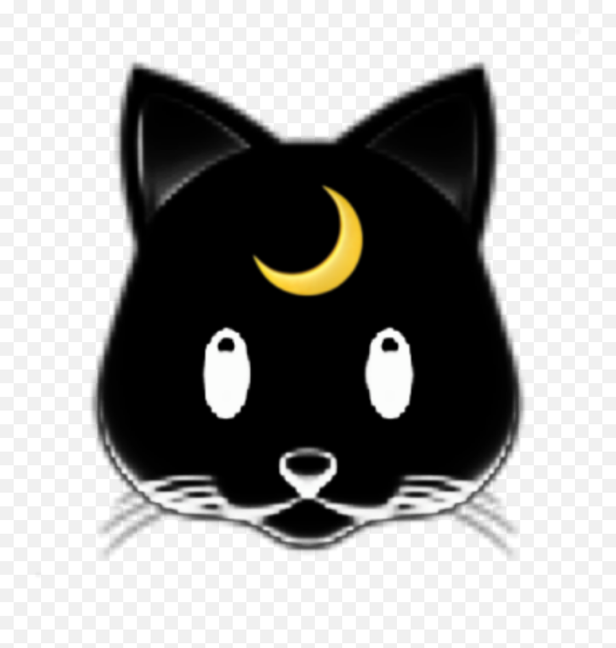 Cat Black Moon Tumblr Emoji Iphone Beautiful - Black Cat,Black Cat Emoji