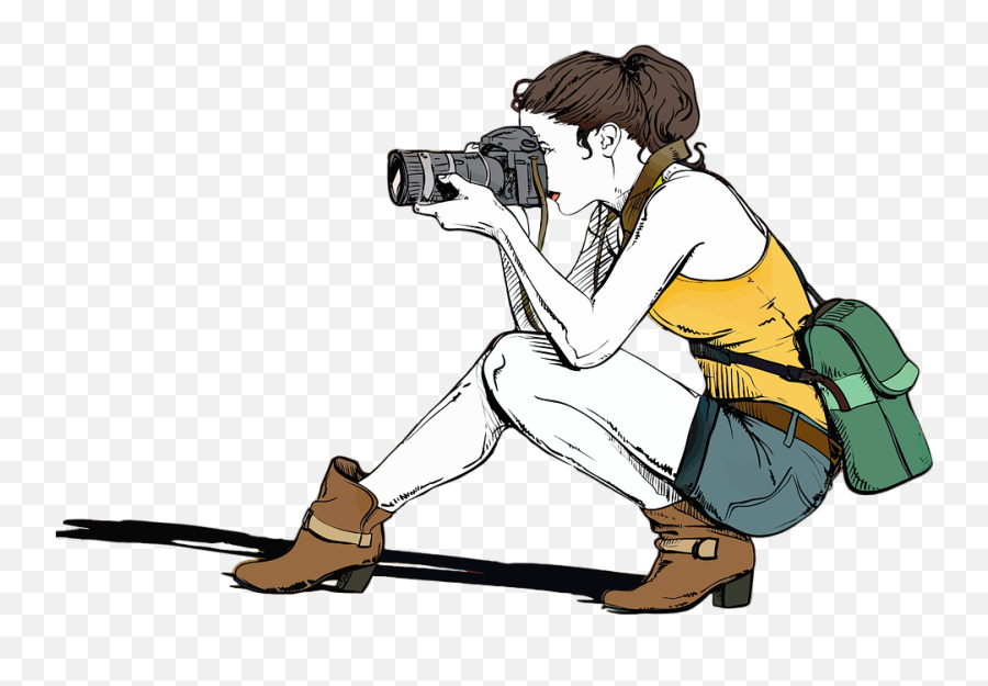 Camera Female Girl - Photography Clipart Emoji,Emoji With Binoculars