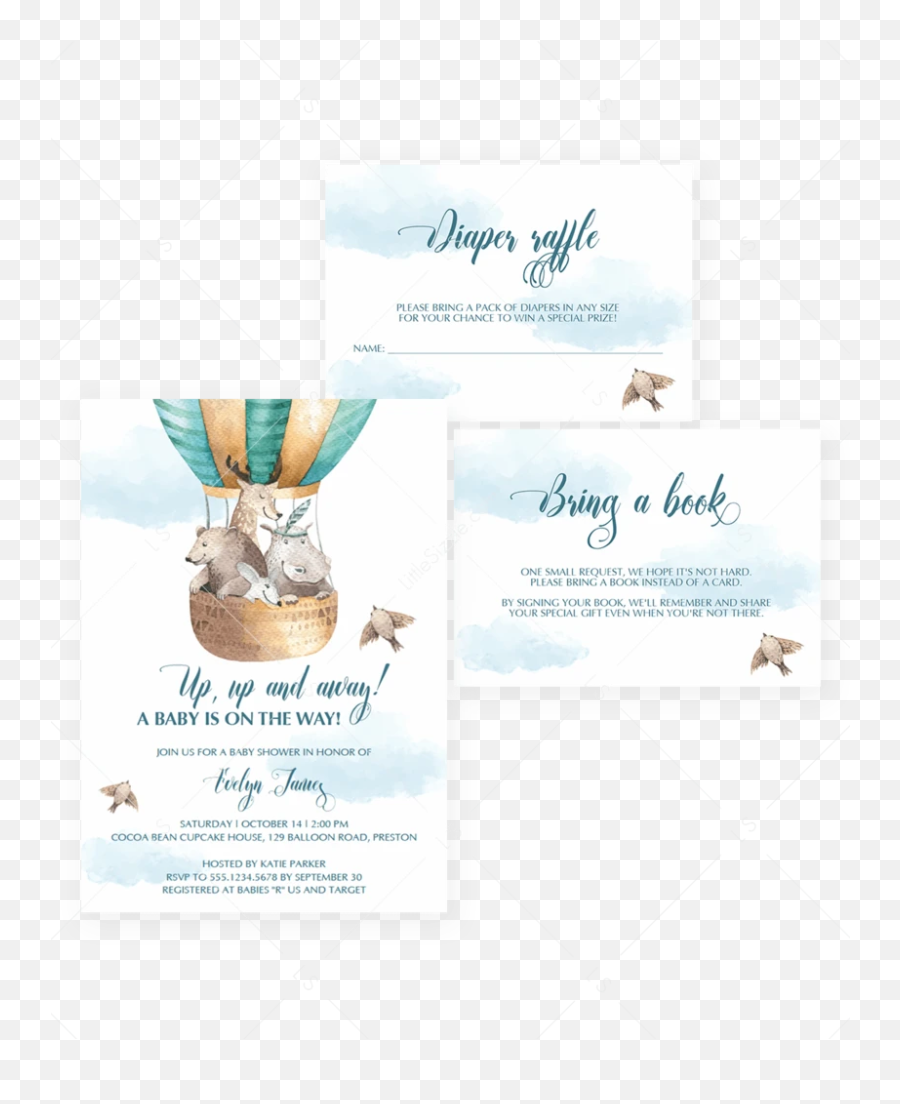 Hot Air Balloon Baby Shower Invitation Templates - Graphic Design Emoji,Hot Air Balloon Emoji