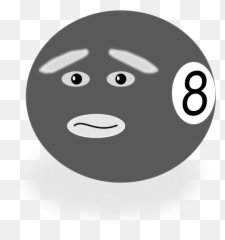 Uncertain Eight - Black Ball With Face Emoji,Tennis Emojis