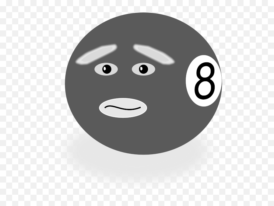 Uncertain Eight - Black Ball With Face Emoji,Tennis Emojis