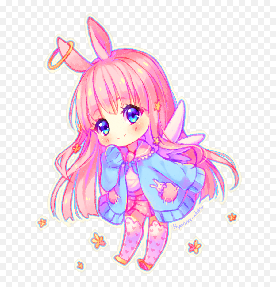 Bunny Girl Chibi Pink - Anime Cute Girl Drawing Emoji,Bunny Girl Emoji