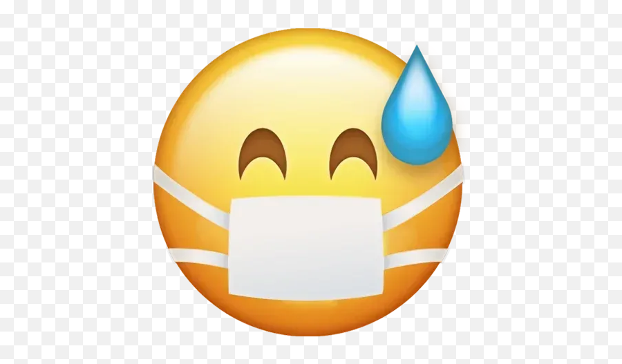 Mask Emoji Whatsapp Stickers - Sweat Emoji Transparent Background,Emoji 24