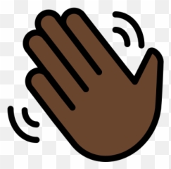 Waving Hand Dark Skin Tone Emoji - Waving Hand Emoji,Hand Emoji
