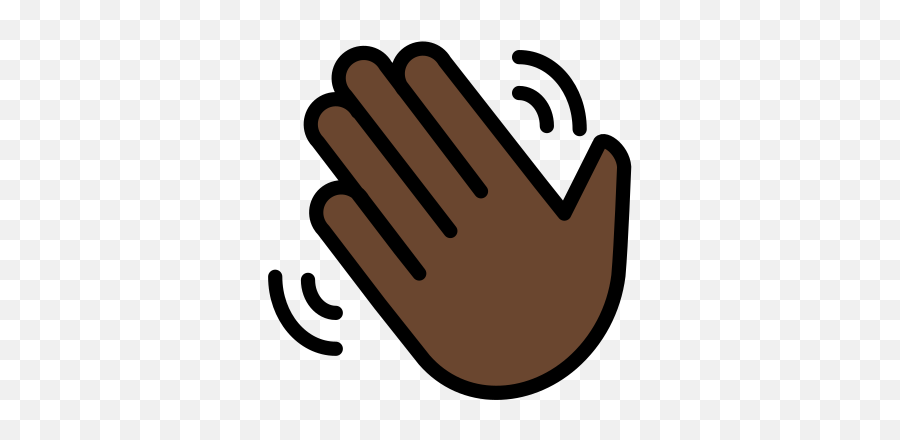 Waving Hand Dark Skin Tone Emoji - Waving Hand Emoji,Hand Emoji