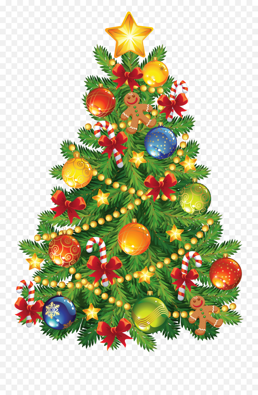 Large Transparent Christmas Tree With Gingerbread Ornament - Animated  Christmas Tree Transparent Emoji,Christmas Tree Emoji Png - free  transparent emoji 