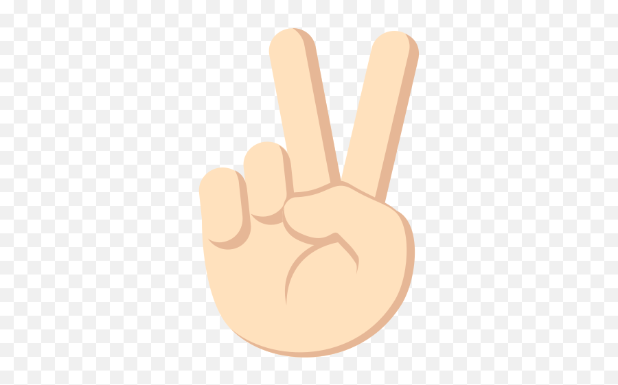 Mano Con Señal De Victoria Tono De Piel Claro Emoji - Victory Hand Emoji Vector,Emojis De Manos