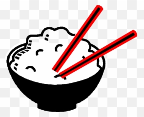 Rice Bowl Chopsticks - Clipart Black And White Emoji