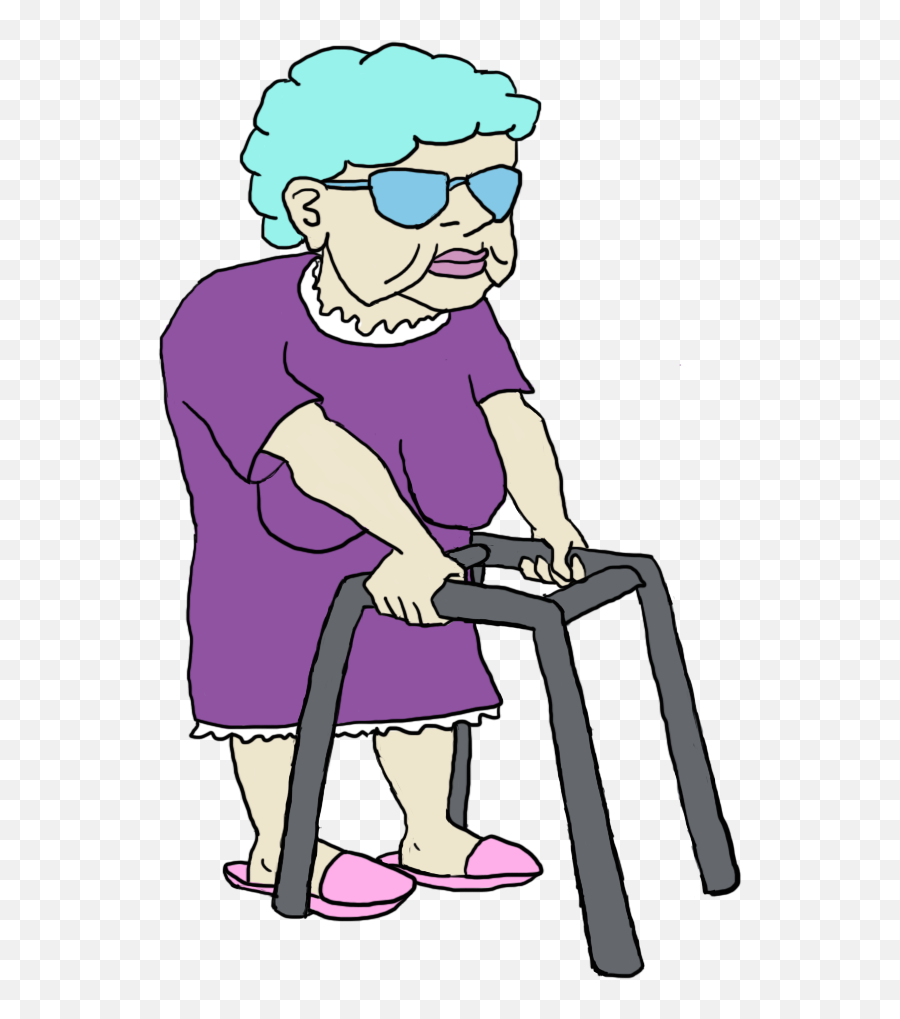 Grandma Clipart Walker Grandma Walker - Cartoon Emoji,Walker Emoji