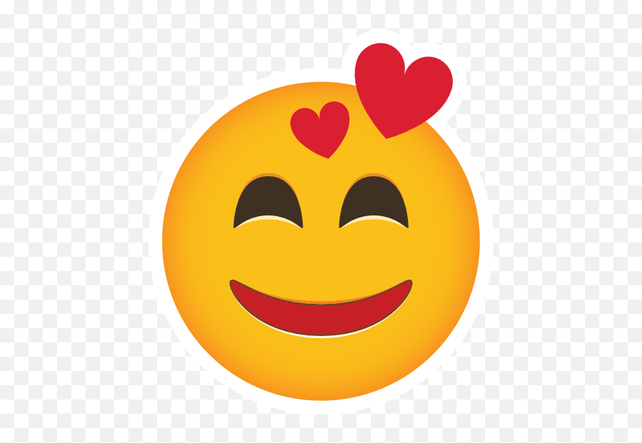 Phone Emoji Sticker Smitten - Smiley,Amazed Emoji