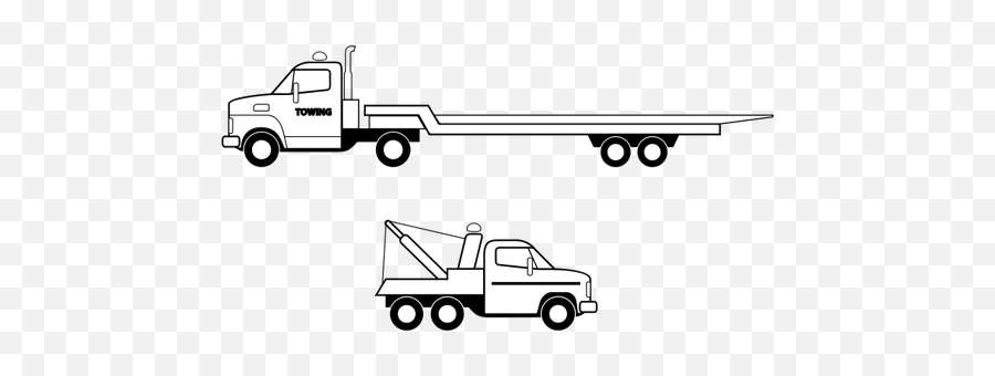 Tow Trucks Vector Line Art - Grua Clipart Emoji,Semi Truck Emoji