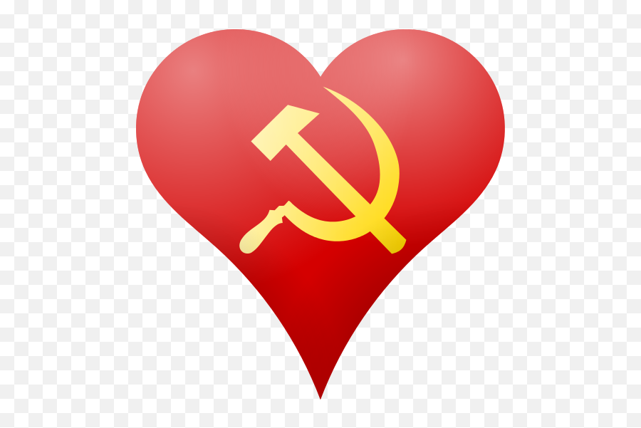 Communist Heart - Hammer And Sickle Emoji,Emoji Heart Made Of Hearts