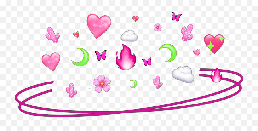 Pink Ring Halo Crown Emoji Pink Pinkaesthetic Moon Flow - Transparent Ring Emoji Crown,Flow Emoji