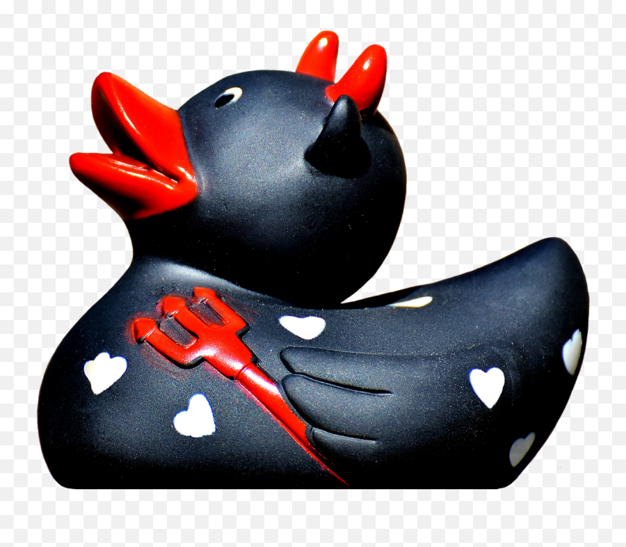 Quietscheente Devil Duck Rubber Cute - Devilduck Emoji,Duck Emoji Iphone