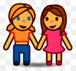 Two Women Holding Hands Emoji For Facebook Email Sms - Man And Woman
