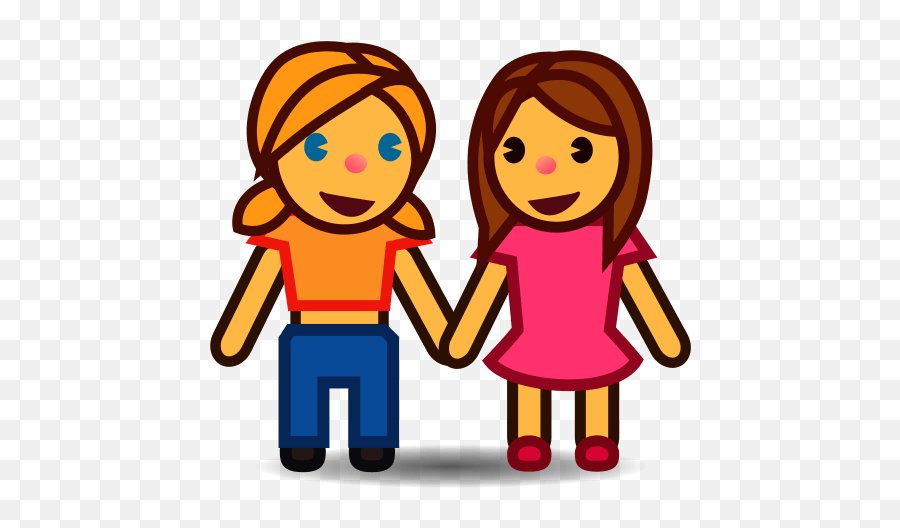 Two Women Holding Hands Emoji For Facebook Email Sms - Emoji Man And Woman,Two Hands Emoji