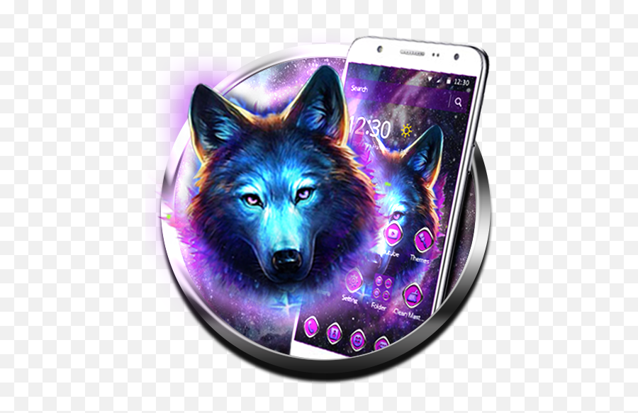 Purple Neon Wild Wolf 2d - Wolf Backgrounds For Google Chrome Emoji,Purple Evil Emoji