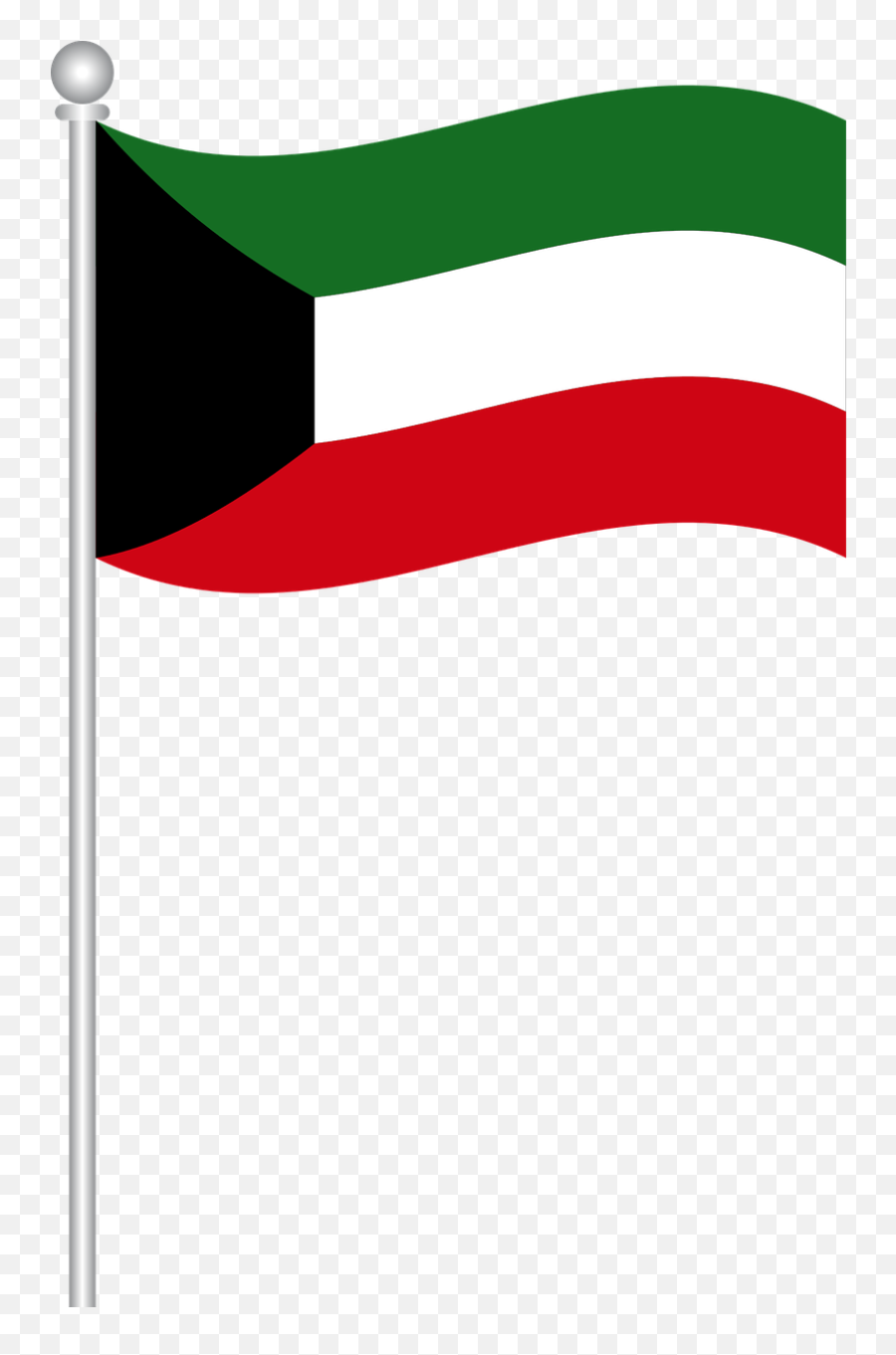 Flag Kuwait World Free Vector Graphics - Kuwait Flag Waving Png Emoji,Kuwait Flag Emoji